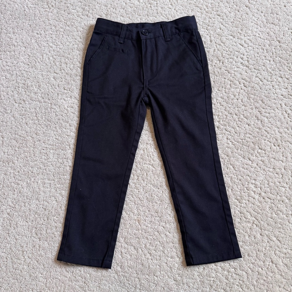 Deux Par Deux Toddler Boy Black Chino Dress Pants Size 2